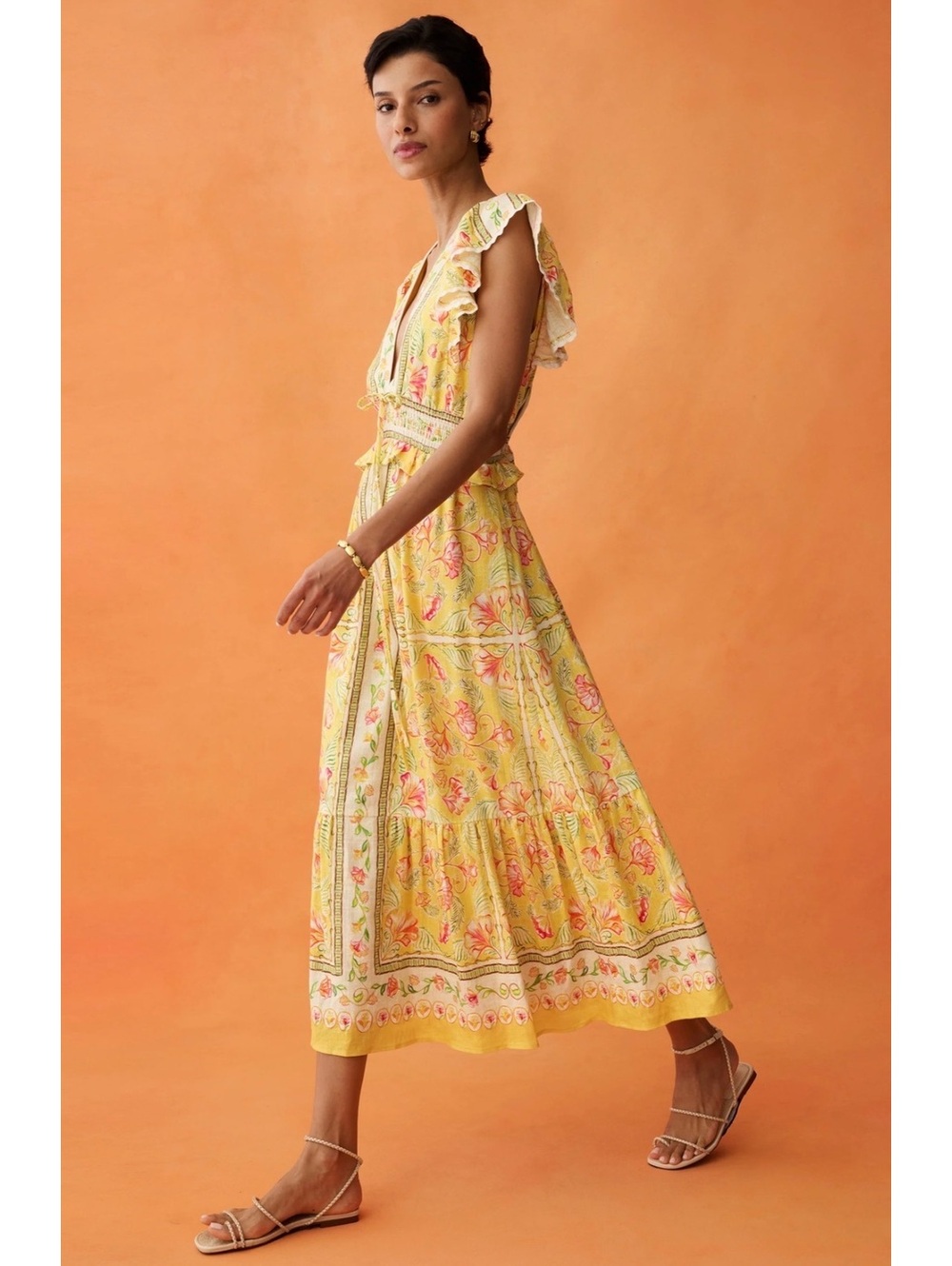 Few Moda Anaya Gardenia Dress Size Small Floral Sundress Sunlit Blooms Women's